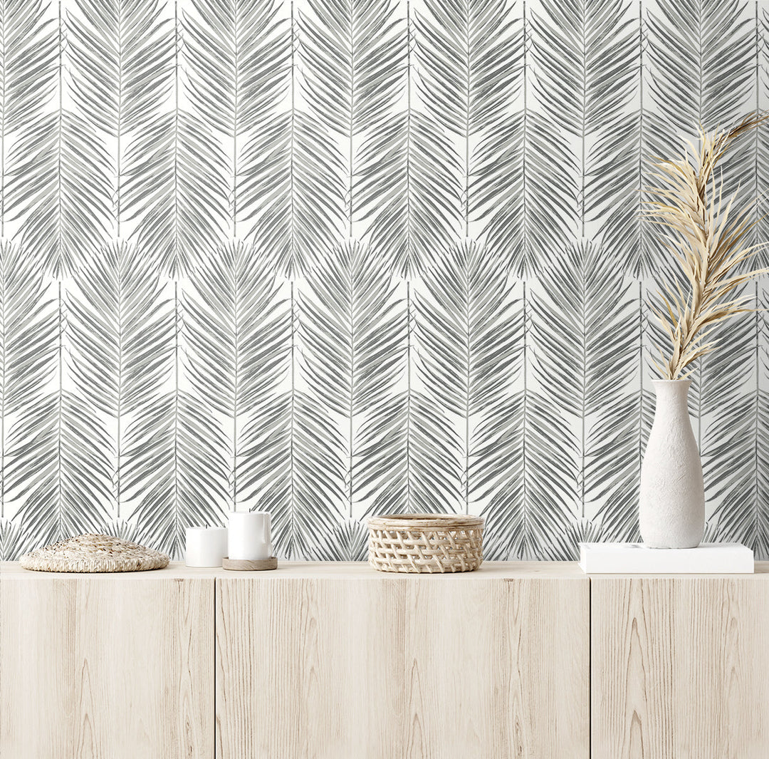 Marina Palm Daydream Grey ET10730 by Etten Studios Designer Wallpaper
