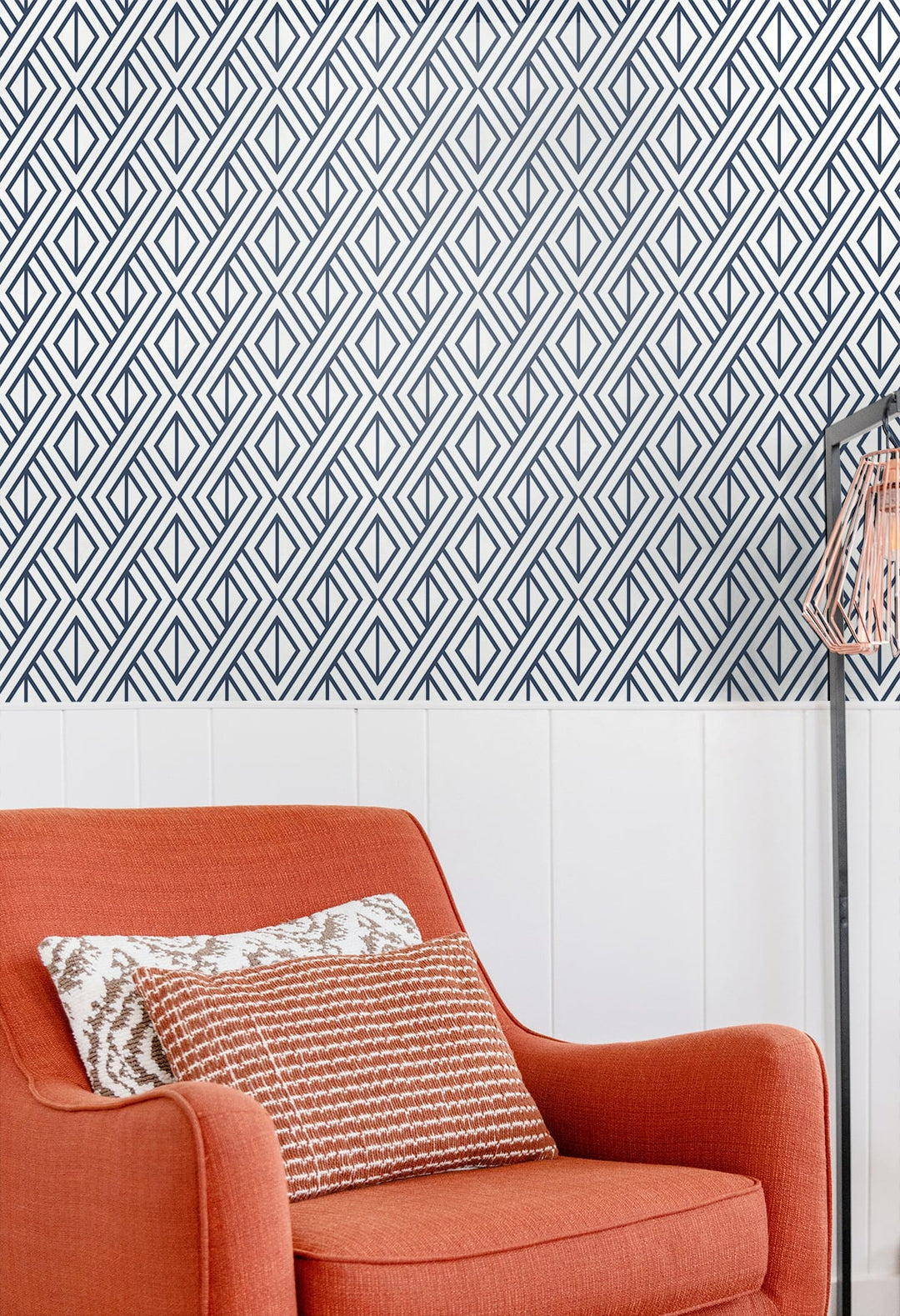 Diamond Weave Navy Blue ET11002 by Etten Studios Designer Wallpaper