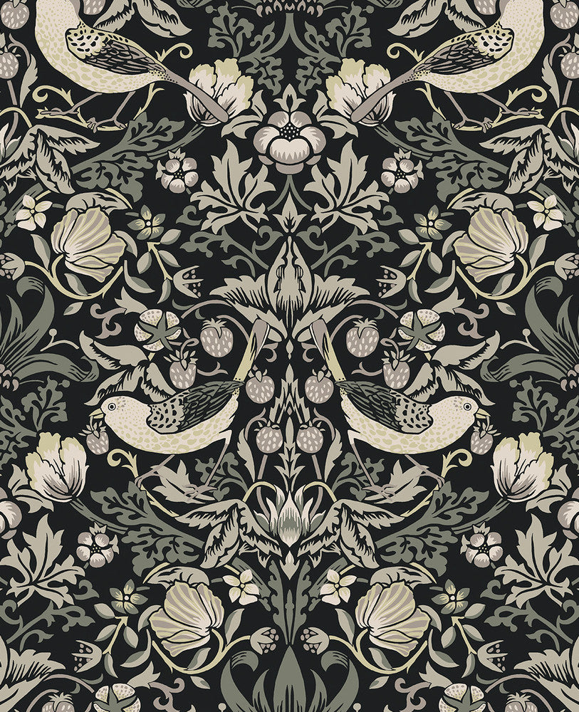 Fragaria Garden Blacksmith by Seabrook Wallpaper Legacy Prints Netherlands 57.5 25.2" 20.9" - Fabric Carolina -