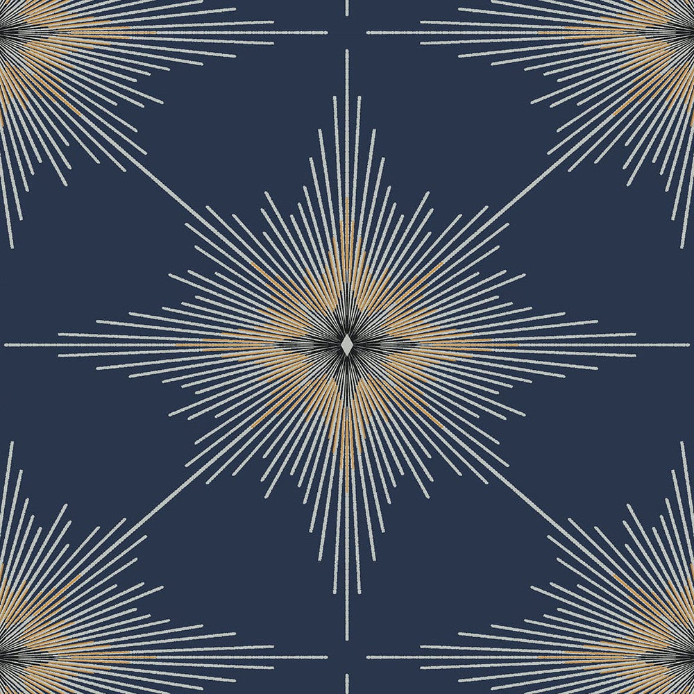 North Star Navy Blue by Seabrook Wallpaper Etten Studios Online Netherlands 57.5 18" 20.9" - Fabric Carolina -