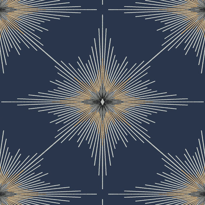 North Star Navy Blue by Seabrook Wallpaper Etten Studios Online Netherlands 57.5 18" 20.9" - Fabric Carolina -