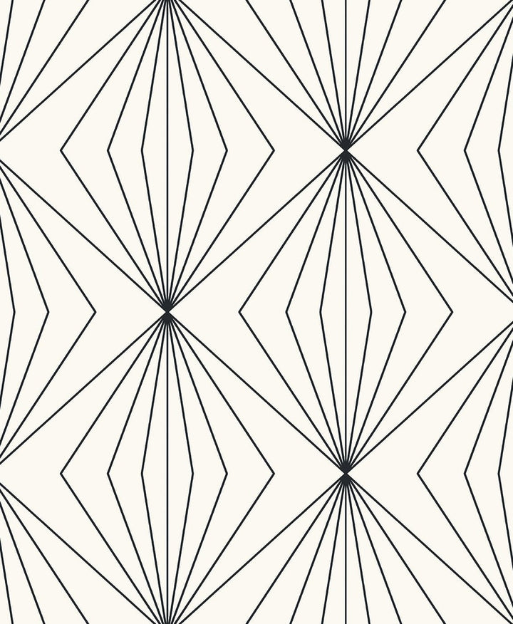 Diamond Vector Ebony & Eggshell by Seabrook Wallpaper Etten Studios Online Netherlands 57.5 6.3" 20.9" - Fabric Carolina -