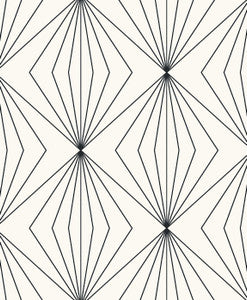 Diamond Vector Ebony & Eggshell by Seabrook Wallpaper