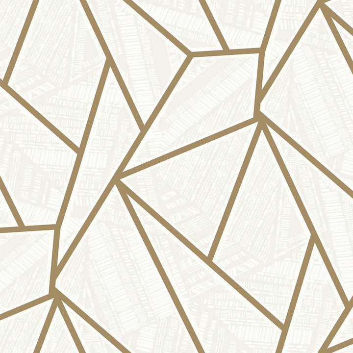 Metro Vector Metallic Gold & Morning Fog by Seabrook Wallpaper Etten Studios Online Netherlands 57.5 18" 20.9" - Fabric Carolina -