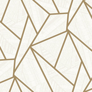 Metro Vector Metallic Gold & Morning Fog by Seabrook Wallpaper