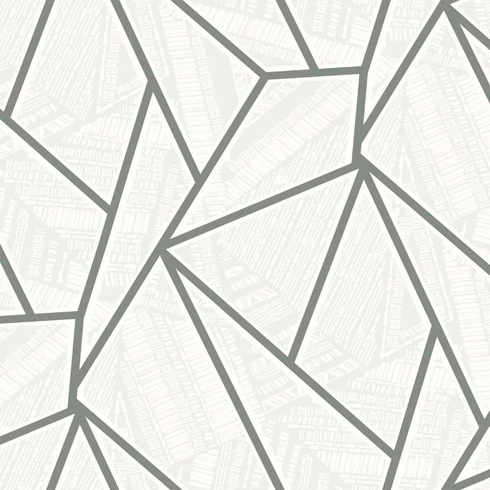 Metro Vector Metallic Silver & Morning Fog by Seabrook Wallpaper Etten Studios Online Netherlands 57.5 18" 20.9" - Fabric Carolina -