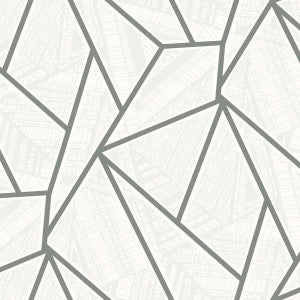 Metro Vector Metallic Silver & Morning Fog by Seabrook Wallpaper