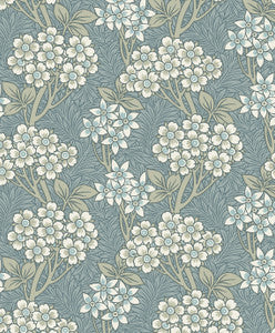 Floral Vine Stream Blue & Sage by Seabrook Wallpaper