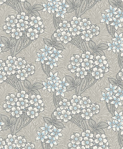 Floral Vine Daydream Grey & Carolina Blue by Seabrook Wallpaper