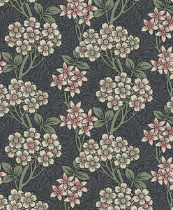 Floral Vine Smoke & Laurel Green by Seabrook Wallpaper
