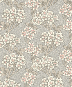 Floral Vine Daydream Grey & Rose Petal by Seabrook Wallpaper