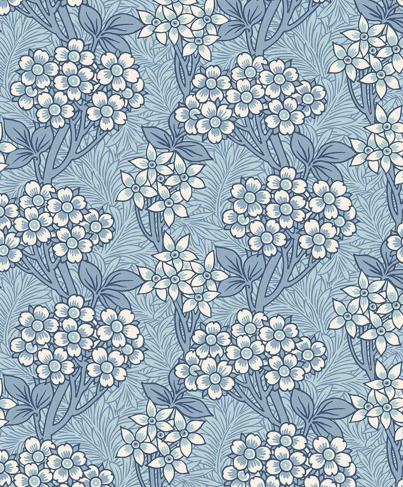 Floral Vine Sky Blue by Seabrook Wallpaper Legacy Prints Netherlands 57.5 12.6" 20.9" - Fabric Carolina -