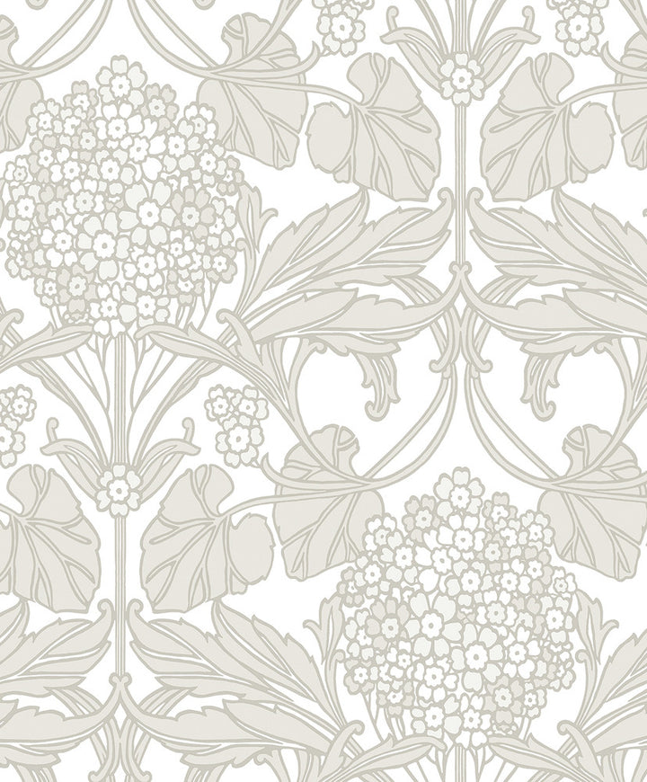 Floral Hydrangea Pale Oak & Pearl by Seabrook Wallpaper Legacy Prints Netherlands 57.5 25.2" 20.9" - Fabric Carolina -