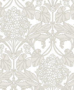 Floral Hydrangea Pale Oak & Pearl by Seabrook Wallpaper