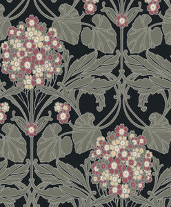 Floral Hydrangea Ebony & Rose by Seabrook Wallpaper
