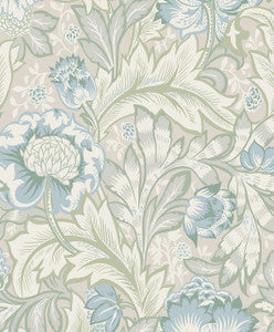 Acanthus Garden Powder Blue & Green Mist by Seabrook Wallpaper