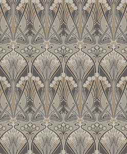 Dragonfly Damask Bronze & Smoke by Seabrook Wallpaper