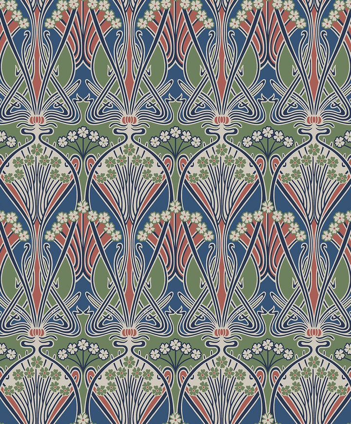 Dragonfly Damask Mauve & Sage by Seabrook Wallpaper Legacy Prints Netherlands 57.5 12" 20.9" - Fabric Carolina -