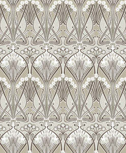 Dragonfly Damask Warm Pewter by Seabrook Wallpaper