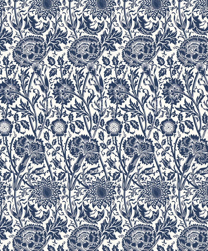 Tonal Floral Trail Navy Blue by Seabrook Wallpaper Legacy Prints Netherlands 57.5 18" 20.9" - Fabric Carolina -