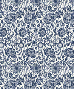 Tonal Floral Trail Navy Blue by Seabrook Wallpaper