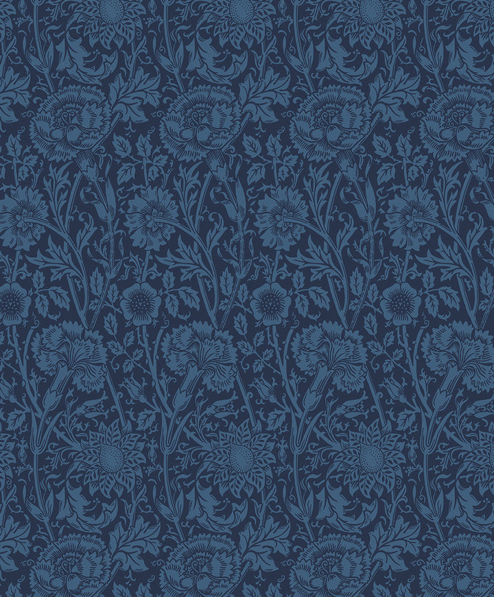 Tonal Floral Trail Marine Blue by Seabrook Wallpaper Legacy Prints Netherlands 57.5 18" 20.9" - Fabric Carolina -