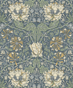 Ogee Flora Blue Lake & French Vanilla by Seabrook Wallpaper
