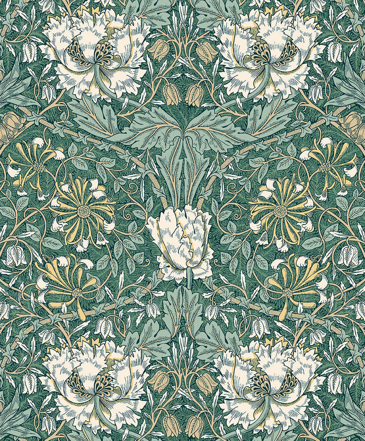 Ogee Flora Everglades & Buttercup by Seabrook Wallpaper Legacy Prints Netherlands 57.5 20.87" 20.9" - Fabric Carolina -