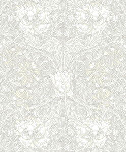 Ogee Flora Swiss Coffee & Light Grey by Seabrook Wallpaper