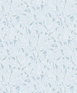 Leaf and Berry Powder Blue by Seabrook Wallpaper