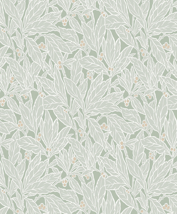 Leaf and Berry Spearmint by Seabrook Wallpaper Legacy Prints Netherlands 57.5 18" 20.9" - Fabric Carolina -