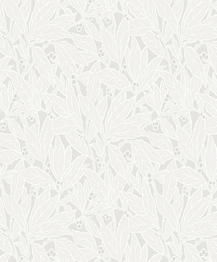 Leaf and Berry Dove & Metallic Pearl by Seabrook Wallpaper Legacy Prints Netherlands 57.5 18" 20.9" - Fabric Carolina -