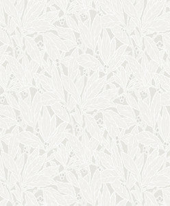 Leaf and Berry Dove & Metallic Pearl by Seabrook Wallpaper