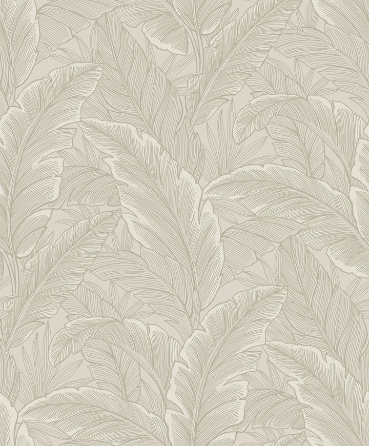 Gulf Tropical Leaves Crema by Seabrook Wallpaper Etten Studios Online Netherlands 57.5 25.2" 20.9" - Fabric Carolina -