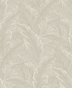 Gulf Tropical Leaves Crema by Seabrook Wallpaper