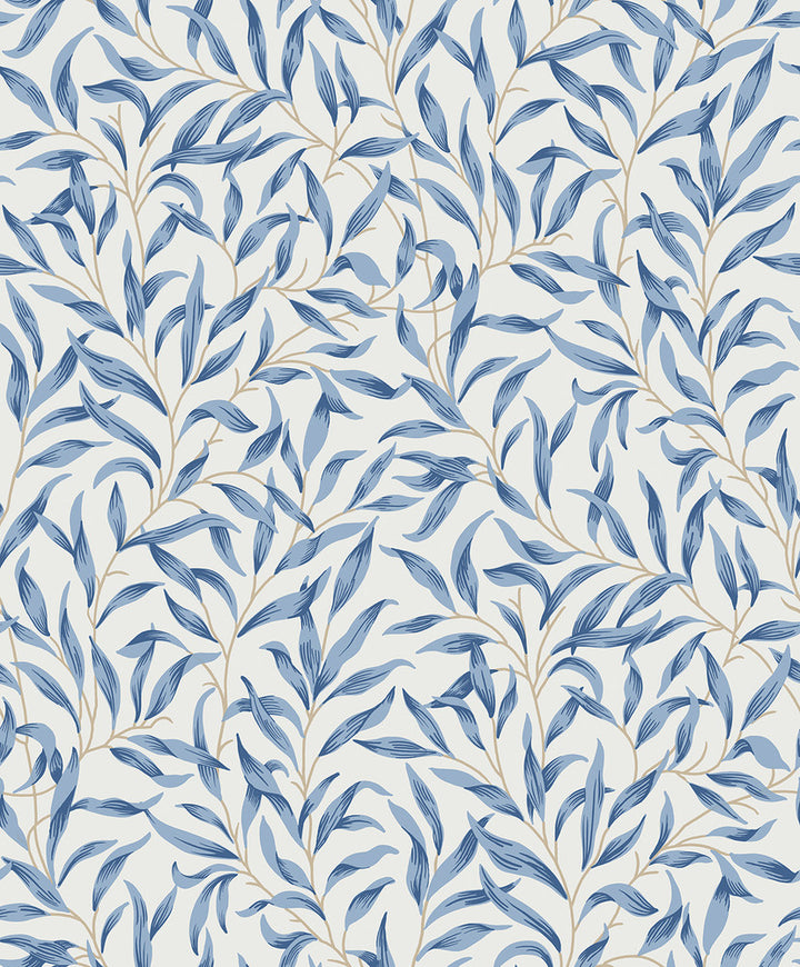 Willow Leaves Blue Lake by Seabrook Wallpaper Etten Studios Online Netherlands 57.5 25.2" 20.9" - Fabric Carolina -