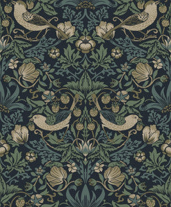 Strawberry Meadow Blue by Seabrook Wallpaper