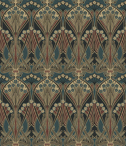 Deco Dragonflies Aegean Blue & Clay by Seabrook Wallpaper