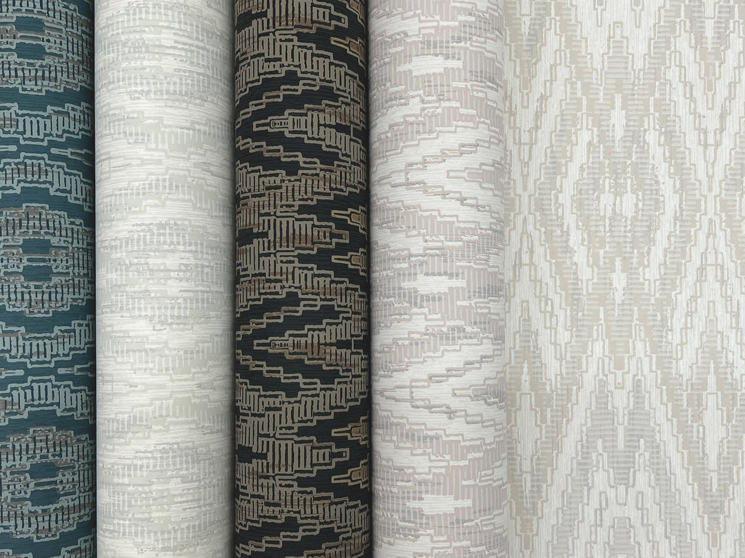 Diamond Marquise Blue & Neutral Wallpaper by Candice Olson Designer