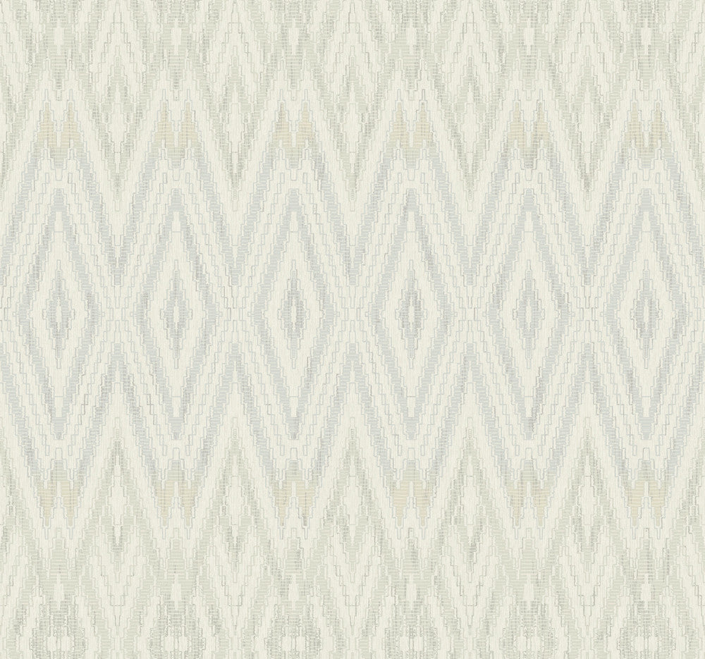 Diamond Marquise Blue & Neutral Wallpaper by Candice Olson Candice Olson Casual Elegance Covers about 60.8 square feet 27-in by 27-ft long roll Unpasted 25.25 - Fabric Carolina -