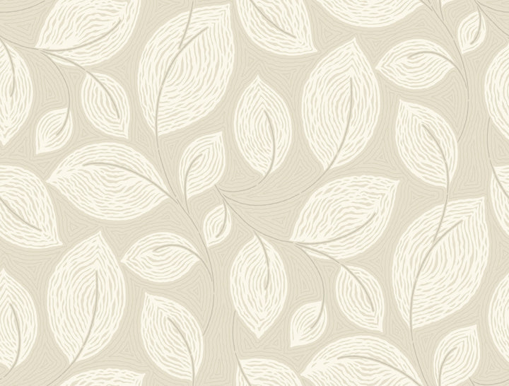 Contoured Leaves Sand Wallpaper by Candice Olson Candice Olson Casual Elegance Covers about 60.8 square feet 27-in by 27-ft long roll Unpasted 25.25 - Fabric Carolina -
