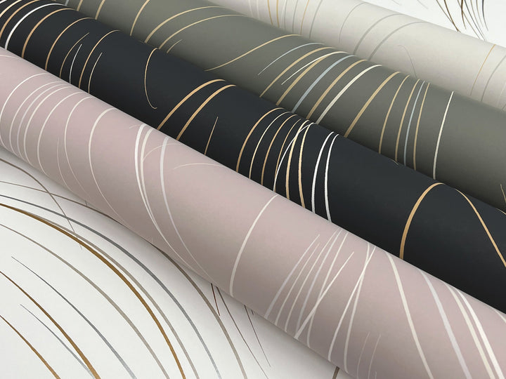 Graceful Wisp Charcoal Wallpaper by Candice Olson Designer