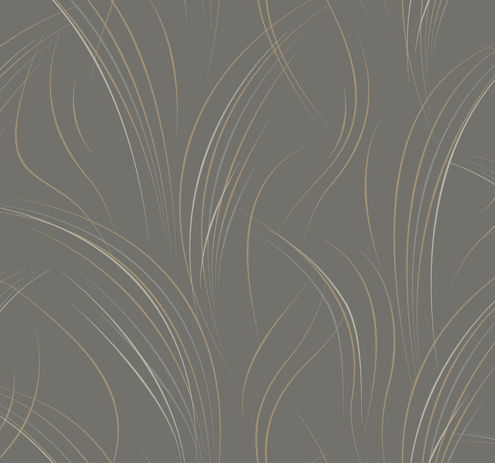 Graceful Wisp Charcoal Wallpaper by Candice Olson Candice Olson Casual Elegance Covers about 60.8 square feet 27-in by 27-ft long roll Unpasted 25.25 - Fabric Carolina -