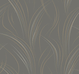 Graceful Wisp Charcoal Wallpaper by Candice Olson