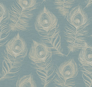 Regal Peacock Dark Teal Wallpaper by Candice Olson