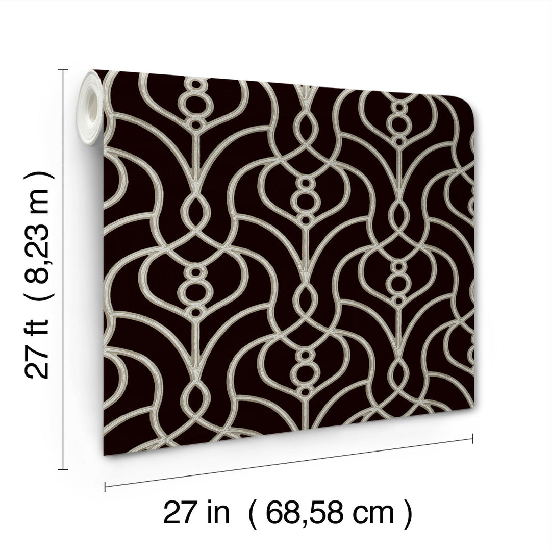 Divine Trellis Black Wallpaper by Candice Olson Designer