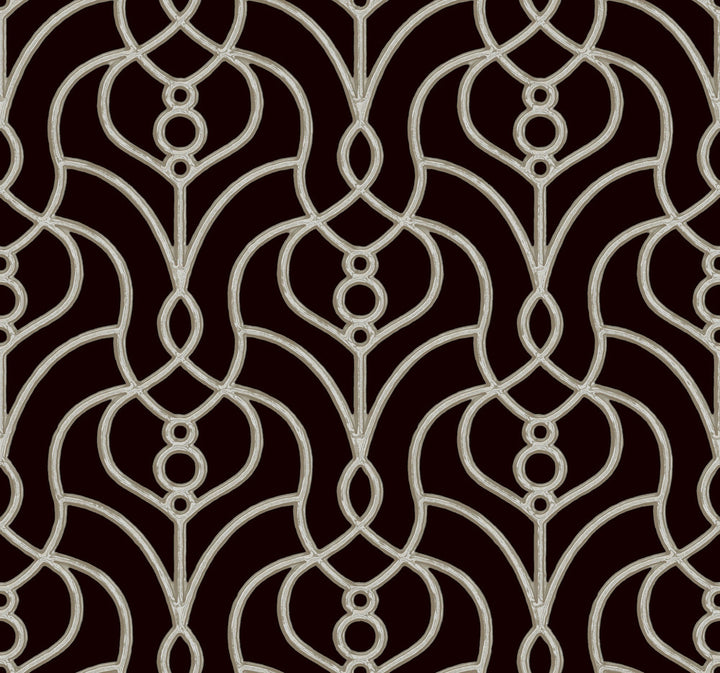 Divine Trellis Black Wallpaper by Candice Olson Candice Olson Casual Elegance Covers about 60.8 square feet 27-in by 27-ft long roll Unpasted 25.25 - Fabric Carolina -