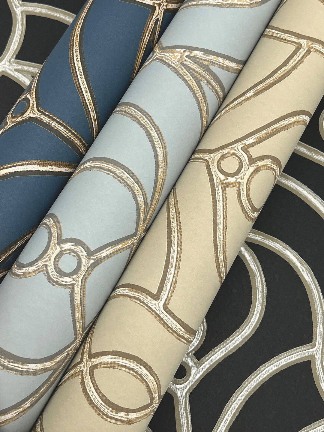 Divine Trellis Navy Wallpaper by Candice Olson Designer