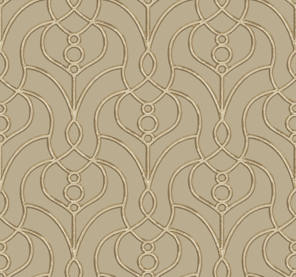 Divine Trellis Taupe Wallpaper by Candice Olson Candice Olson Casual Elegance Covers about 60.8 square feet 27-in by 27-ft long roll Unpasted 25.25 - Fabric Carolina -