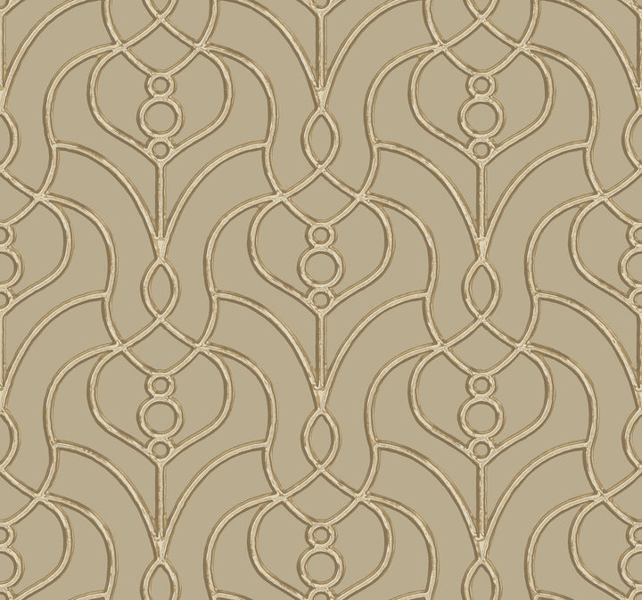 Divine Trellis Taupe Wallpaper by Candice Olson Candice Olson Casual Elegance Covers about 60.8 square feet 27-in by 27-ft long roll Unpasted 25.25 - Fabric Carolina -